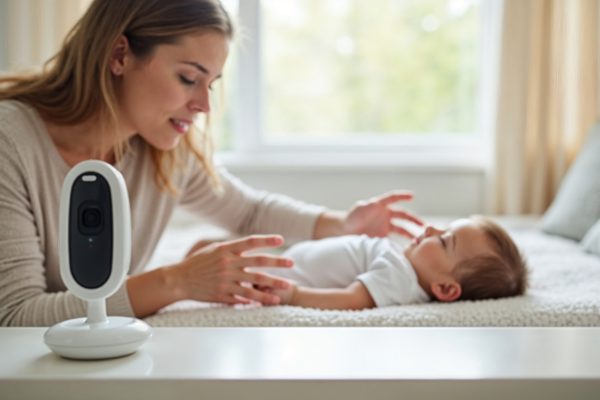 Parent veillant sur bébé avec babyphone