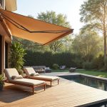 Terrasse avec paravent rétractable